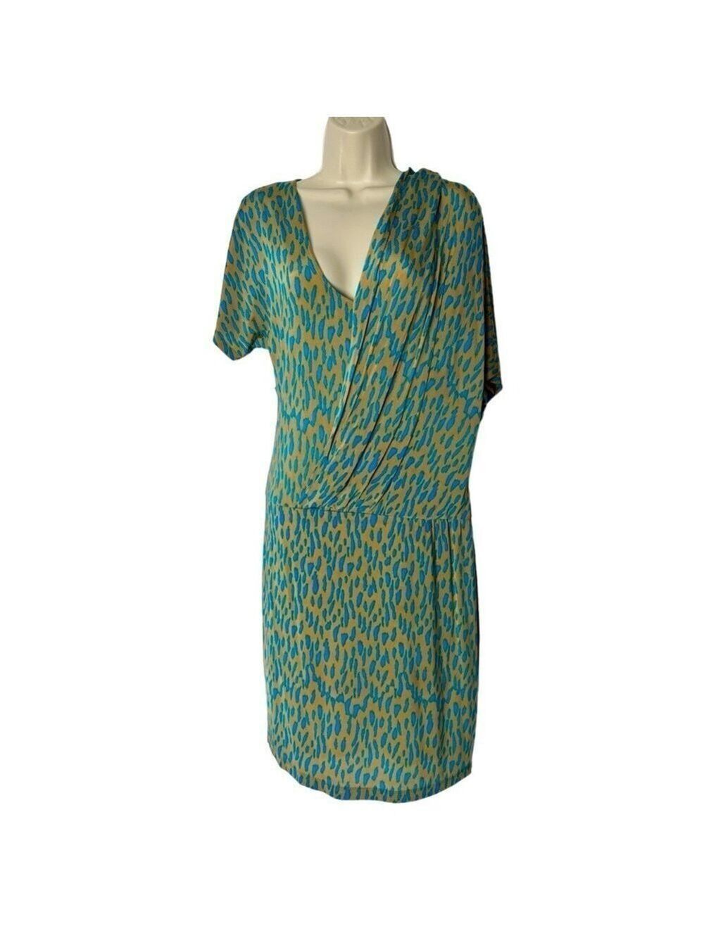 NWT TRACY REESE Revolve Printed Jersey Surplice Midi Dress Medium Drop Waist